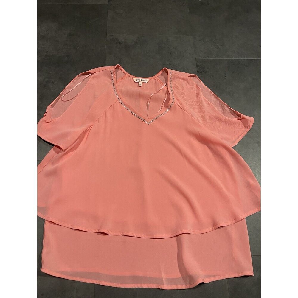 Vintage 90's Juicy Couture 100%Cotton Pink Long Sleeve Top Women's Size Small